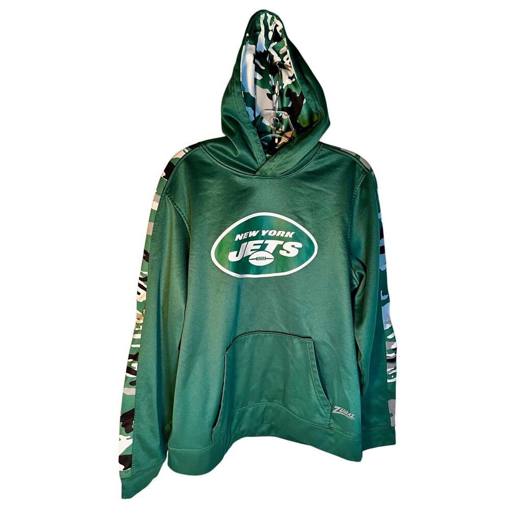 Zubaz NFL Men's New York Jets Performance Hoodie w/ Oxide Sleeves Size Medium